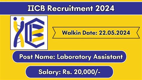 Iicb Recruitment 2024 Walk In Interviews For Laboratory Assistant On 22