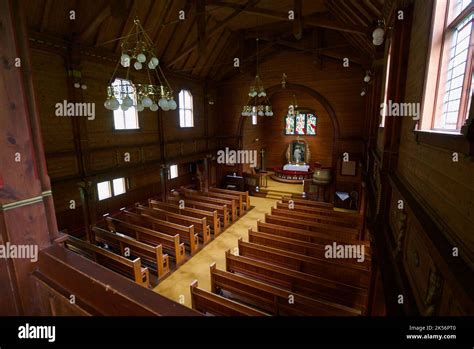 Im Inneren Olden Neue Kirche Gebaut Olden Norwegen Norwegen