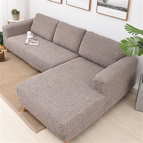 Elastic L Shape Sofa Covers Slipcover Polyester Fabric Luxury Facouch Covers Seats Slipcover