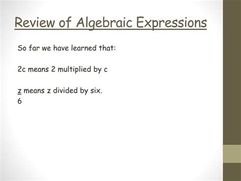 Ppt Expanding And Simplifying Algebraic Expressions Powerpoint Presentation Id9477581