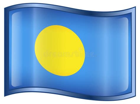 Palau Flag Isolated National Flag Of Palau Waving Flag Of The