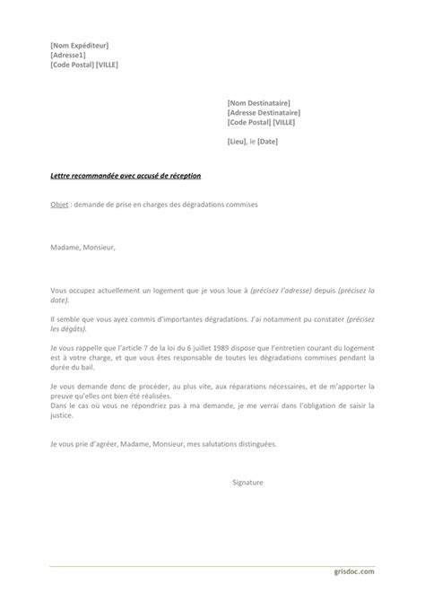 Lettre De Prise En Charge