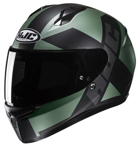 Hjc C Tez Matt Black Green Full Face Helmet Rad Eu En