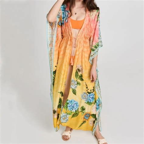 Intimates Sleepwear Summertime Soiree Floral Boho Kimono Bikini Robe Poshmark