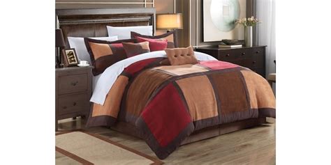 Diana 7 Piece Microsuede Patchwork Comforter Set