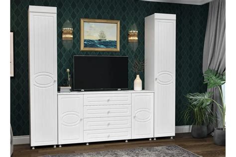 Стенка модульная Монако 6 белое дерево купить в Москве от производителя ...