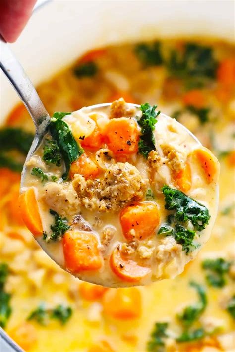 Creamy Sweet Potato And Sausage Soup So Flavorful And Zesty