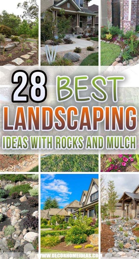 28 Beautiful Front Yard Landscaping Ideas With Rocks And Mulch Front