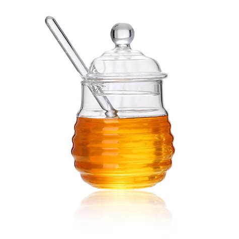 Ml Glass Honey Pot Honey Container For Storing Syrup Approx With