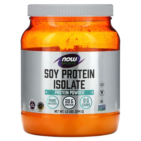 NOW Foods Sports Soy Protein Isolate Pure Unflavored 1 2 Lbs 544 G