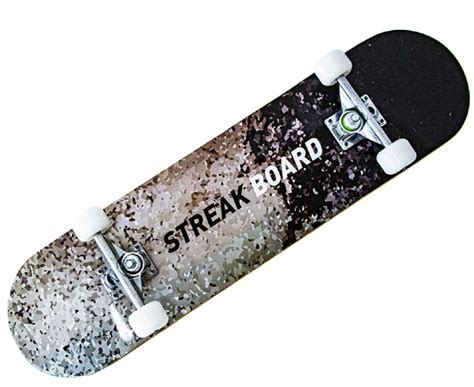 Скейтборд деревянный "StreakBoard". Black and white (129436502 ...