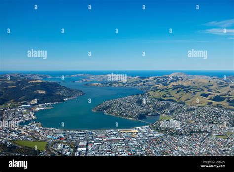 Dunedin And Otago Harbour Otago South Island New Zealand Aerial