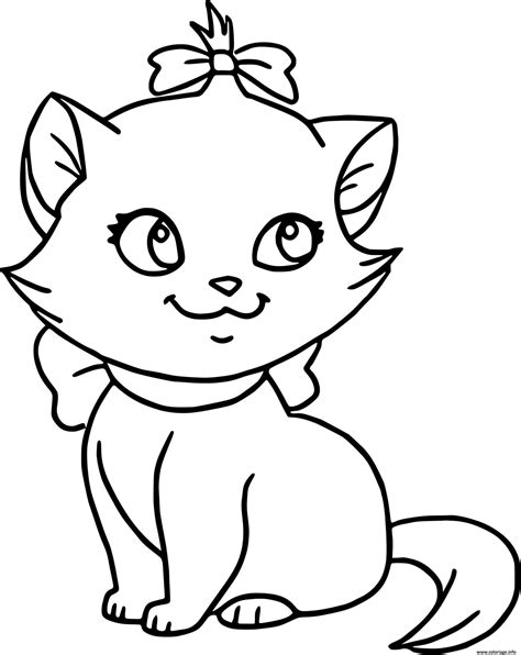 Coloriage Chat Facile Mignon JeColorie