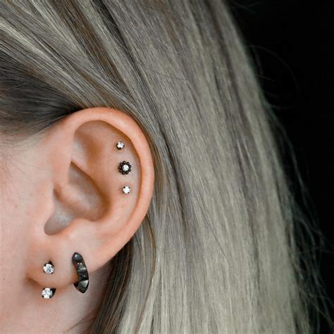 Ear Piercing Inspiration Triple Helix Piercing Cartilage Earrings