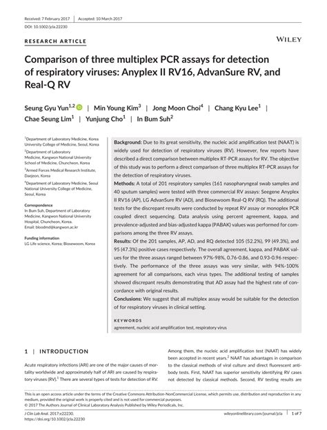 PDF Comparison Of Three Multiplex PCR Assays For Detection Of