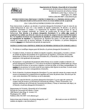 Fillable Online Os Dc SPANISH OFS 5 Form C Right Of 1st Refusal Os