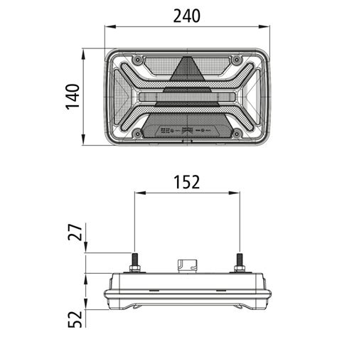 ASPÖCK MultiLED III 12 24 V links 7 pol ASS mit Dreieck OEM 2 142 79