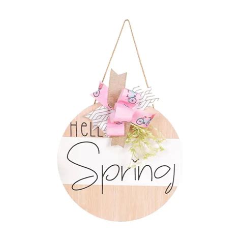 PANNEAU SUSPENDU DE Porte En Bois Hello Spring Rond Pour Bureau