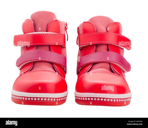 Red Baby Shoes Isolated On White Stock Photo Alamy