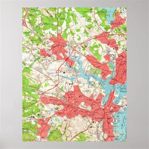 Vintage Map Of Salem Massachusetts 1956 Poster Zazzle