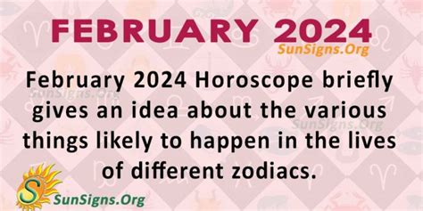 February 2024 Horoscope Predictions For All - SunSigns.Org