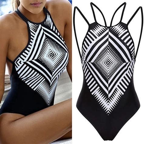 Sexy Geometric Printed Swimsuit Swimwear Push Up Padded Bikini Set