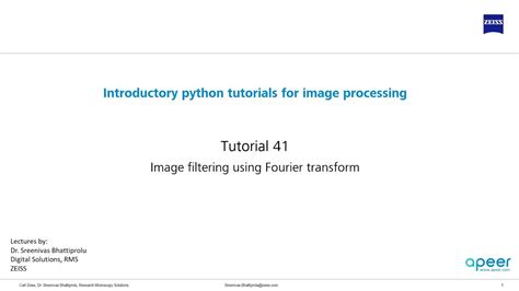 Tutorial Image Filtering Using Fourier Transform In Python Youtube