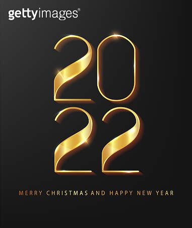 Happy New 2022 Year Holiday Vector Illustration Of Golden Numbers 2022