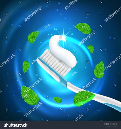 Toothpaste Advertisement Smear Paste On Toothbrush Stock Vector (Royalty Free) 1547525885 ...