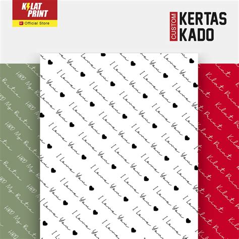 Jual Kertas Kado Custom Lembar A Teks Kata Ucapan Suka Suka