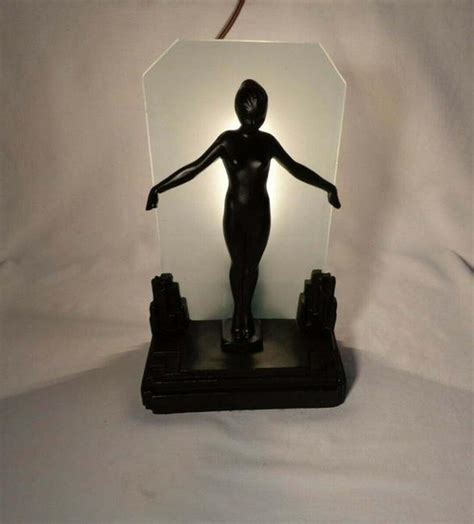 Frankart Figural Female Nude Table Lamp Art Deco Details