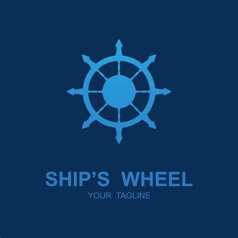 Schiffsrad Logo Design Vorlage Nautisches Ikonendesign Premium Vektor