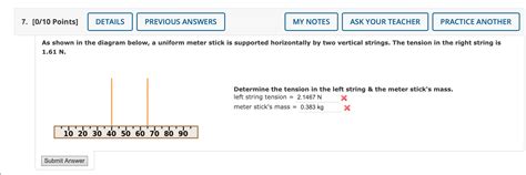 Solved As Shown In The Diagram Below A Uniform Meter Stick Chegg