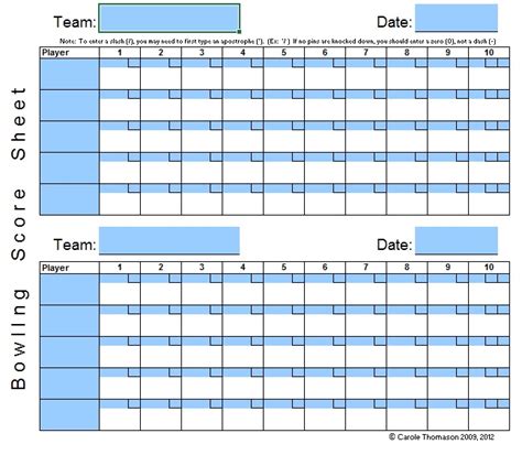 36 Printable Bowling Score Sheet Templates And Examples 42 Off