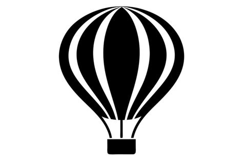Premium Vector Hot Air Balloon Silhouette Vector Icon And
