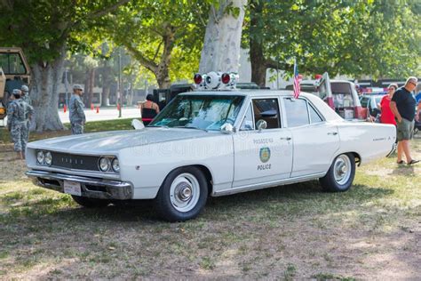 Vintage Dodge Coronet Police Car On Display Editorial Stock Photo - Image of industry, show ...