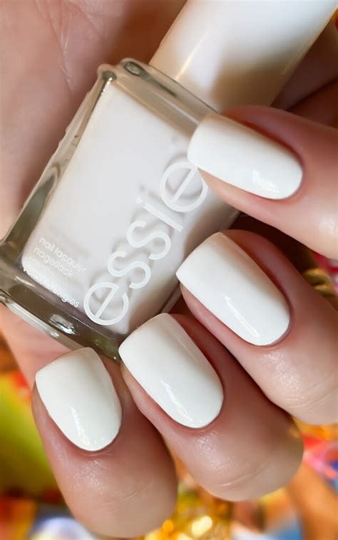 White Nails Aesthetic Essie Blanc Nail Polish Swatches Sammie Etc