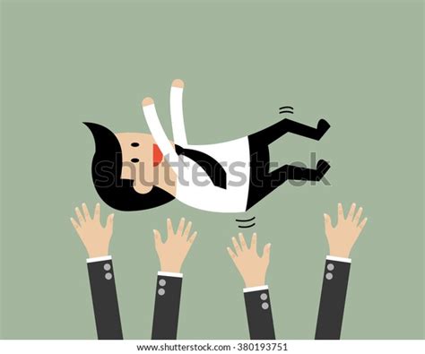 Popular Businessman Get Thrown Into Air Stock Vector Royalty Free