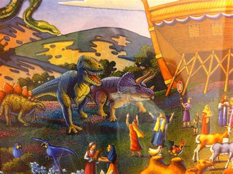 Noah Keeping Dinosaurs From Boarding The Ark Repin Dinosaur Art