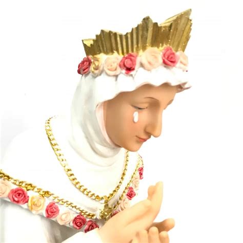 Imagem Nossa Senhora De La Salette Sentada Resina Grande 60 Cm