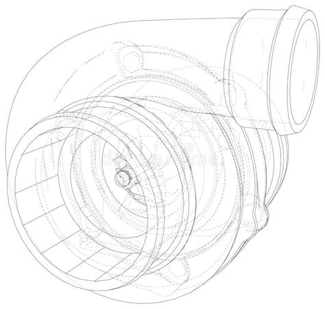 Dibujo De La L Nea Del Turbocompresor Autom Tico Aislado En Fondo