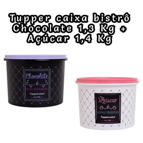 Kit Tupper Caixa A Car Chocolate Bistr Tupperware Vasilha