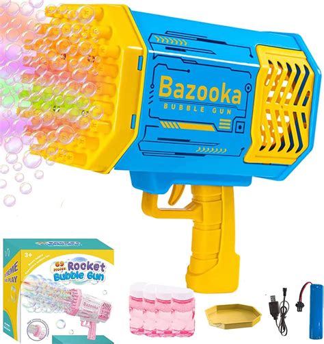 Pankome Bubble Machine Gun 69 Holes Bazooka Bubble Machine For Adults