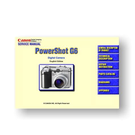 Canon G6 Service Manual Parts Catalog | Powershot | USCamera ...