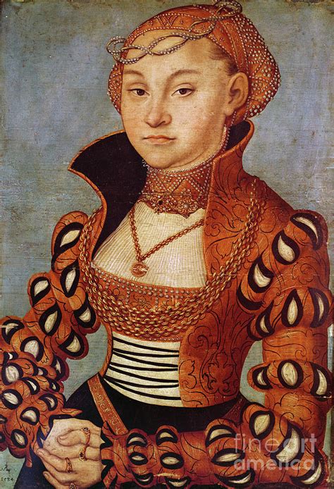 Portrait Of A Noble Saxon Woman 1534 Painting By Lucas The Elder