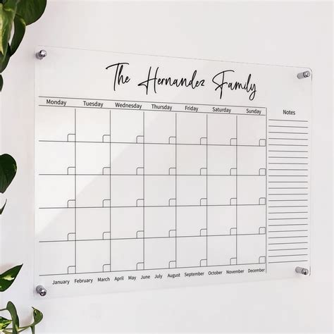 Large Dry Erase White Board Calendar Khlschrank Kalender Acrylic Dry ...