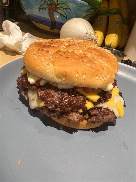 Recreated The Ultimate Cheeseburger From Jack In The Box And Was Not Disappointed R Burgers