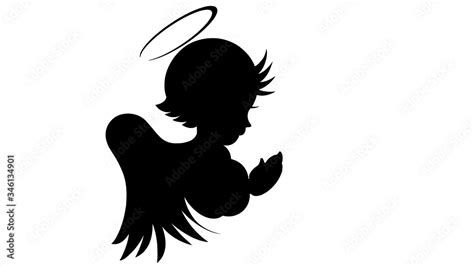 silhouette of angel vector Stock Vector | Adobe Stock