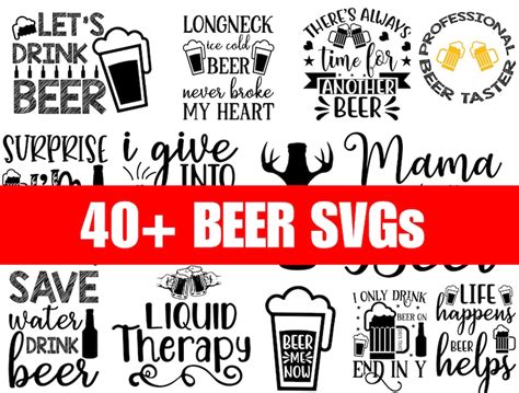 Beer Quotes Svg Bundle Beer Glass Svg Beer Mugs Cups Svg Png Beer