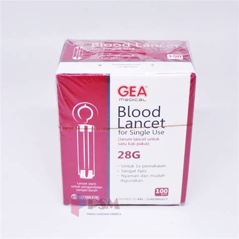 Jual Blood Lancet 28G Gea Isi 100pcs Jarum Pen Lancet Untuk Cek Darah